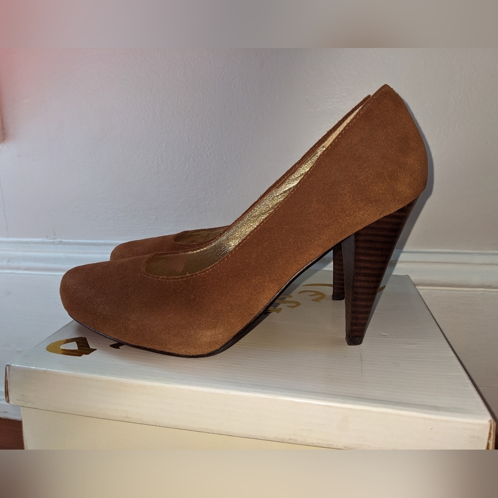 Brown Suede High Heel Pumps